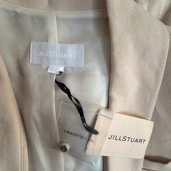 Jill Stuart Womens Beige Linen Blazer Jacket Size 8 Made In Italy - Picture 3 of 12